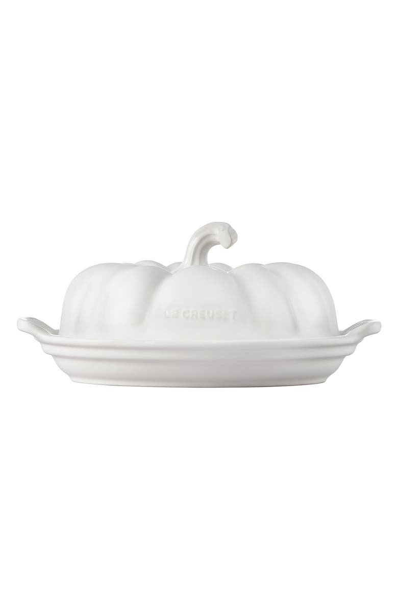 Le Creuset Pumpkin Butter Dish, Alternate, color, White