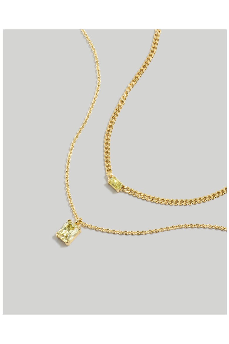 Crystal Layered Chain Necklace, Alternate, color, HONEYDEW