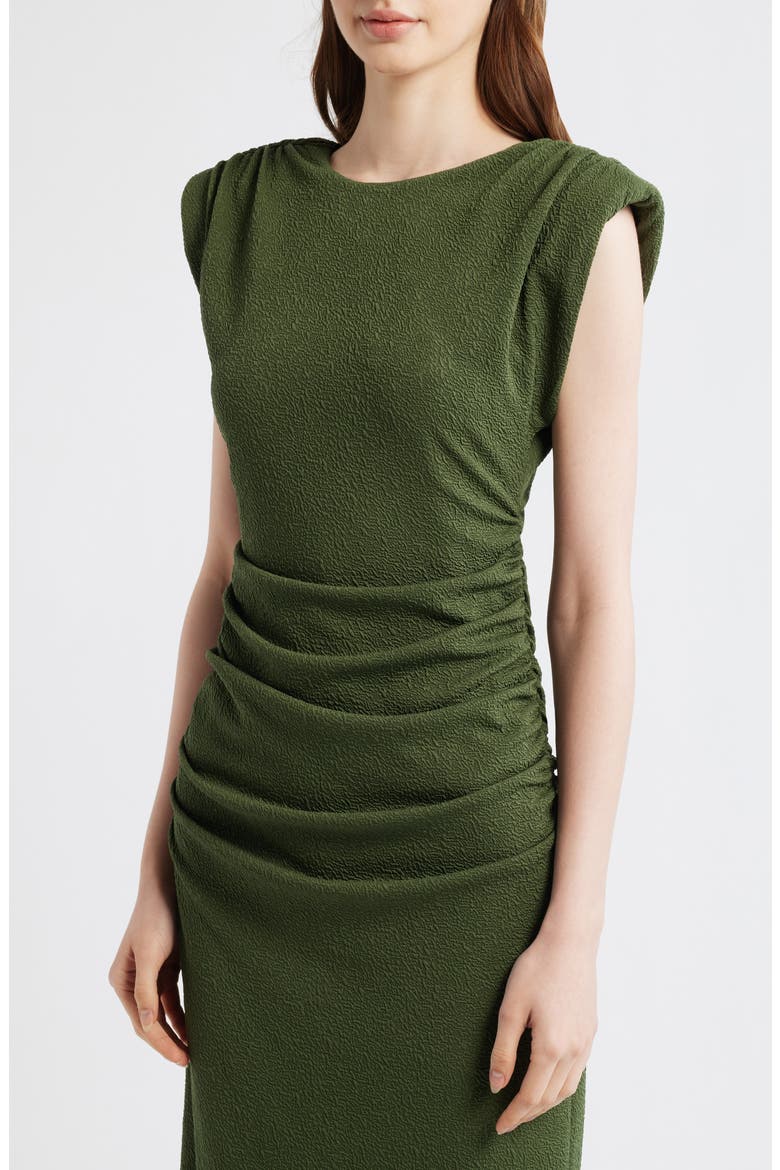 Cap Sleeve Textured Knit Midi Dress, Alternate, color, LODEN