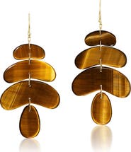Ten Thousand Things Small Tiger's Eye Flat Earrings