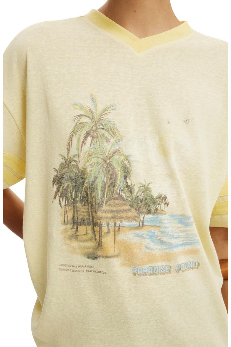 Women's V Neck Vacay Graphic Tee, Alternate, color, Paradise Found  Whipped