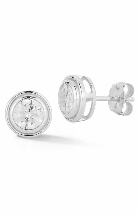 GLAZE JEWELRY Round Cut Cubic Zirconia Stud Earrings
