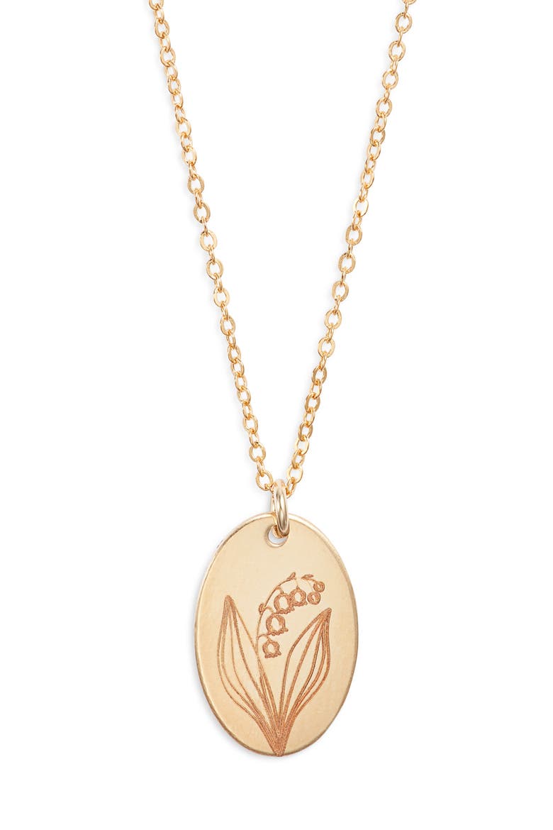 Louise Birth Flower Necklace, Main, color, GOLD / MAY