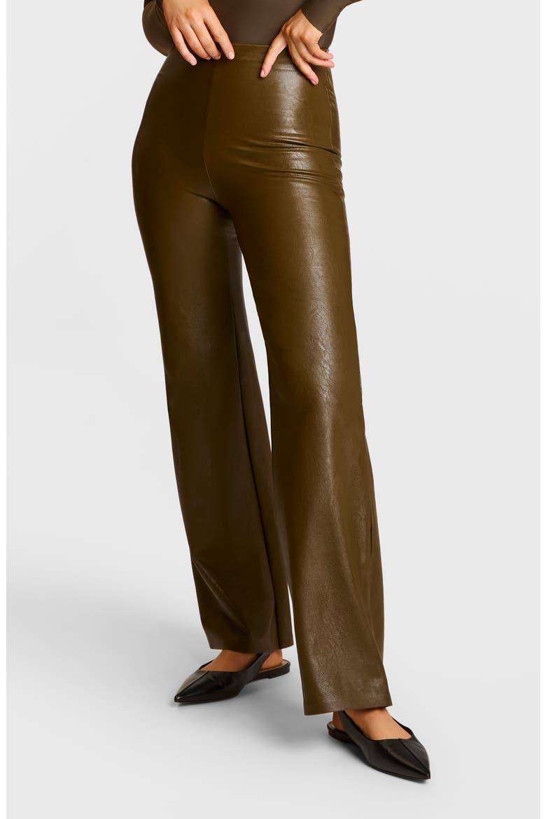 Wide Leg Faux Leather Pants, Main, color, CADET
