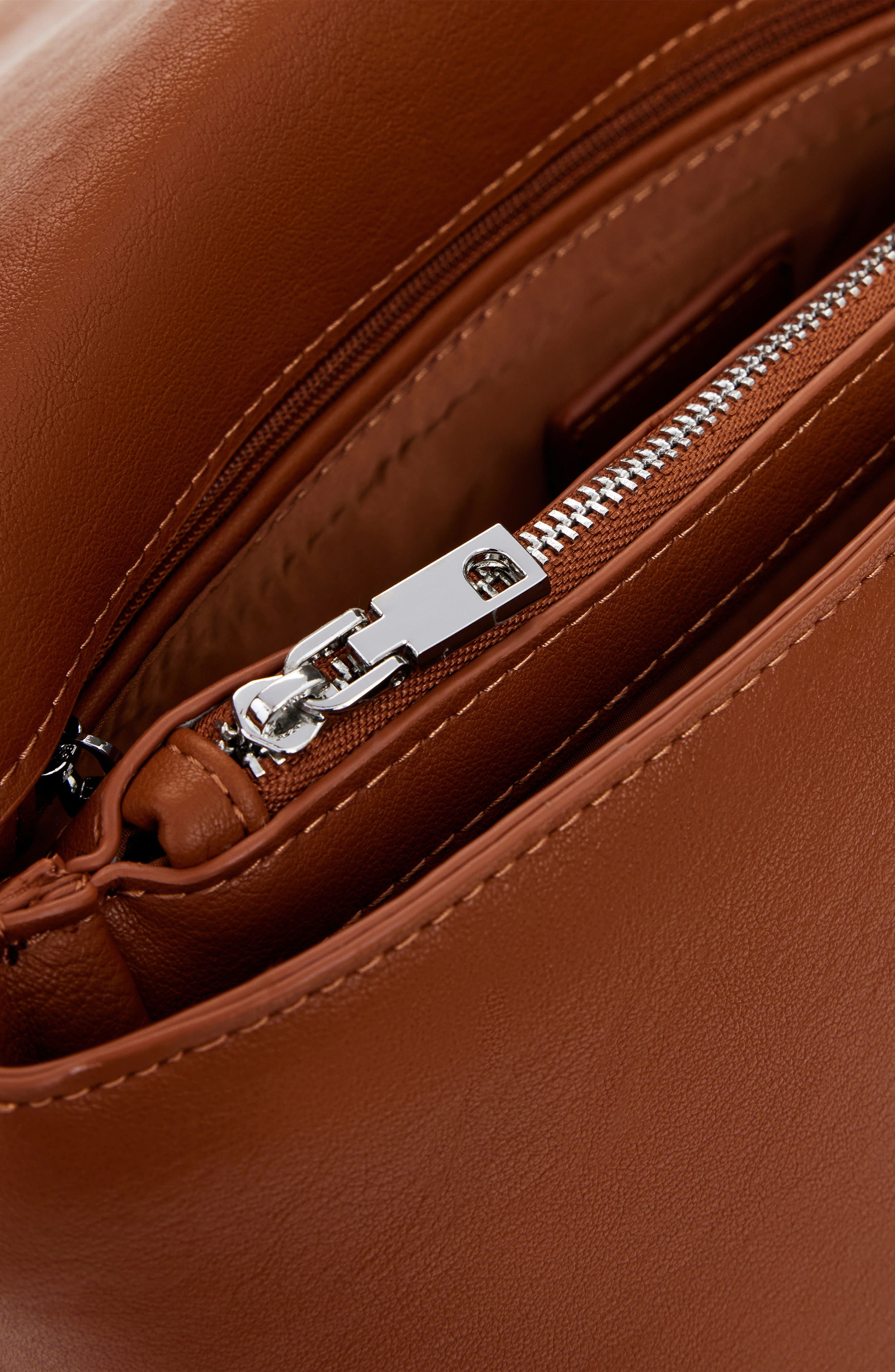 Desigual Faux Leather Shoulder Bag, Alternate, color, Camel