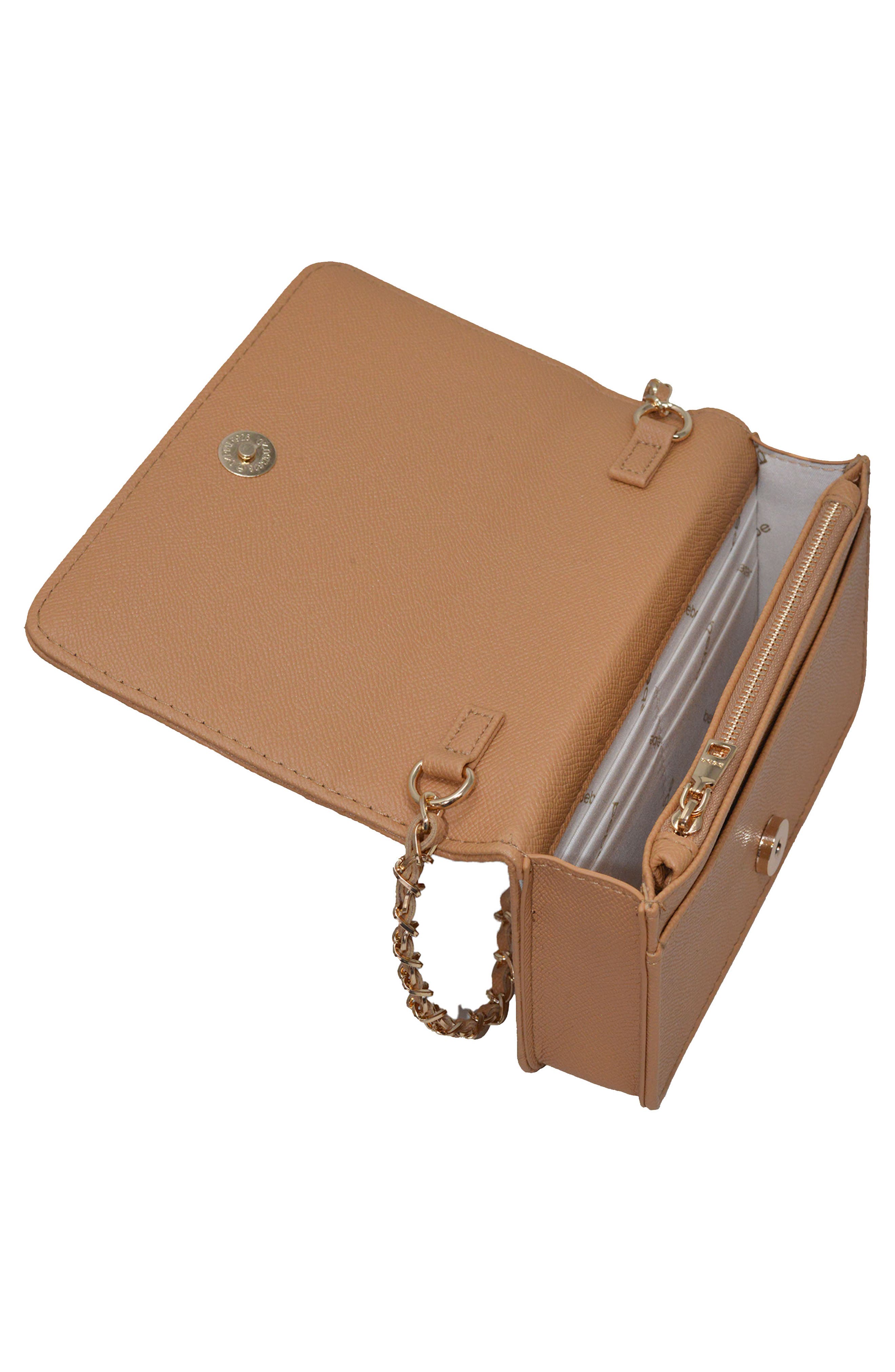 bebe Thea Crossbody Bag, Alternate, color, Camel