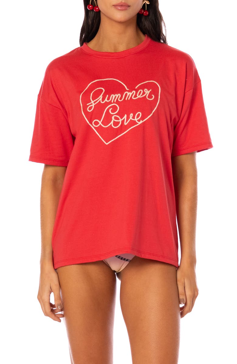 Maaji Summer Love Graphic Cover-Up T-shirt, Main, color, Red