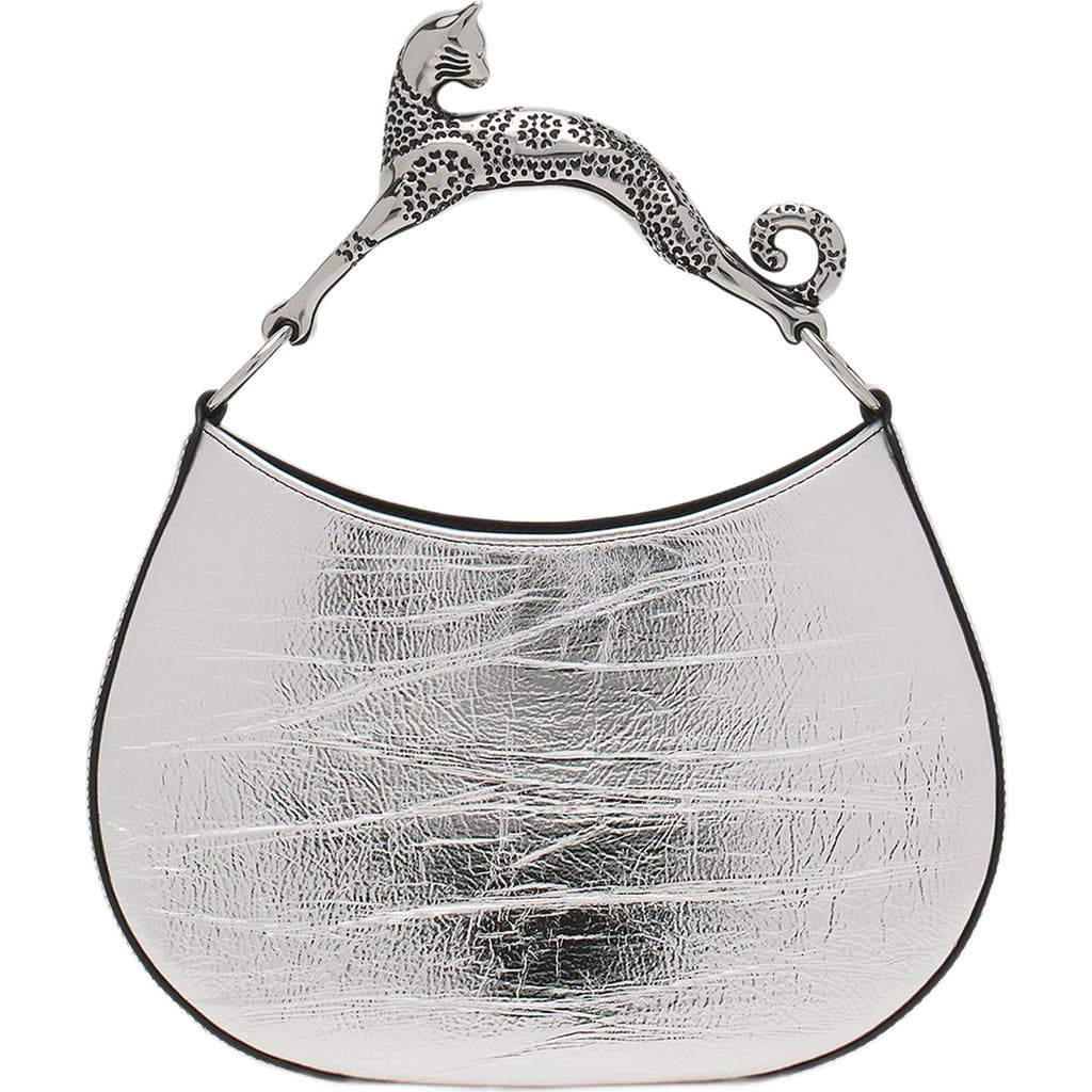 Lanvin Hobo Cat Bag In Silver