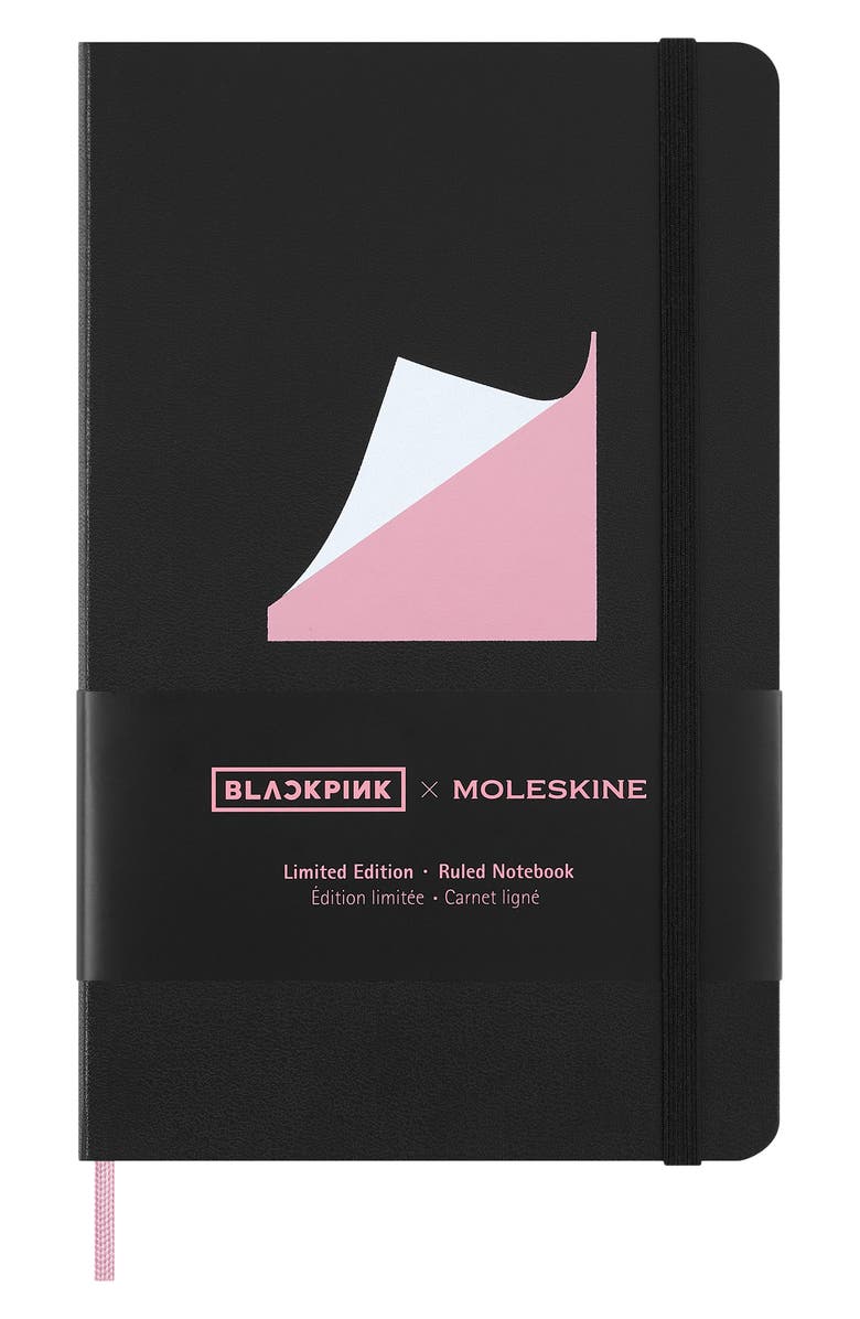Moleskine x BLACKPINK Large Hardcover Notebook, Main, color, Black Pink