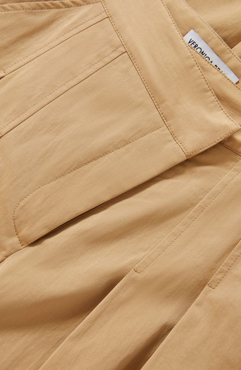 Veronica Beard Heron Pleated Wide Leg Pants, Alternate, color, Khaki