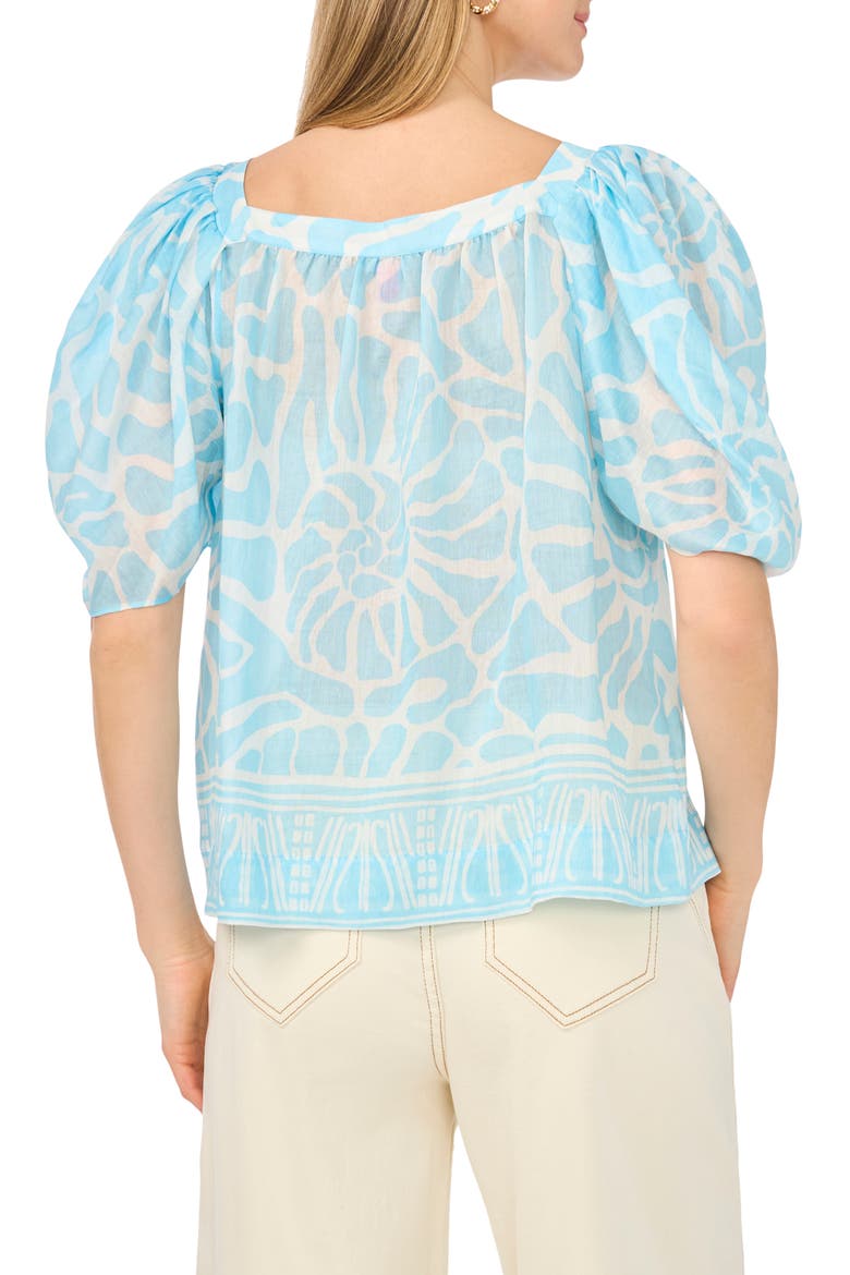 Puff Sleeve Top, Alternate, color, COOL WATERS