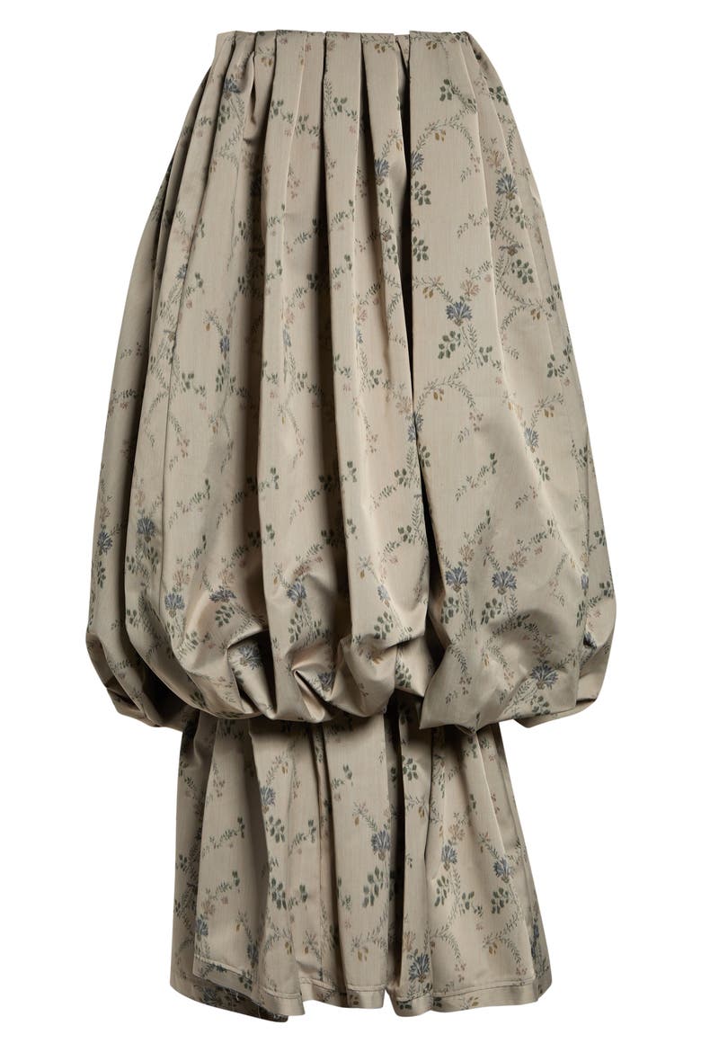 Damask Floral Pleated Bubble Dress, Alternate, color, DAMASK FLORAL
