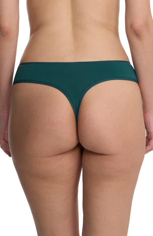 Natori Bliss Bare Stretch Cotton Thong In Green