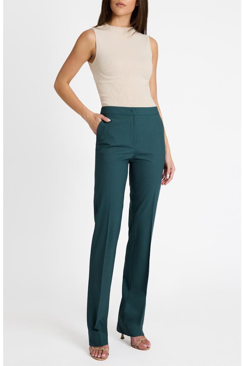 Amara Wool Stretch Straight Leg Pant, Alternate, color, Steel Teal
