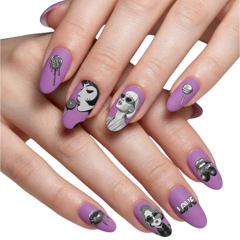Nail Polish Strips Purple Rebel Set - 16ct