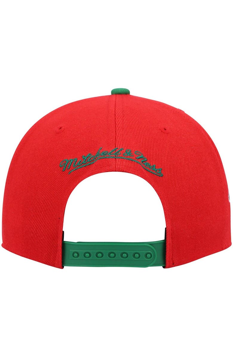 Mitchell & Ness Men's Mitchell & Ness Red/Green Milwaukee Bucks Hardwood Classics Snapback Hat, Alternate, color, Red