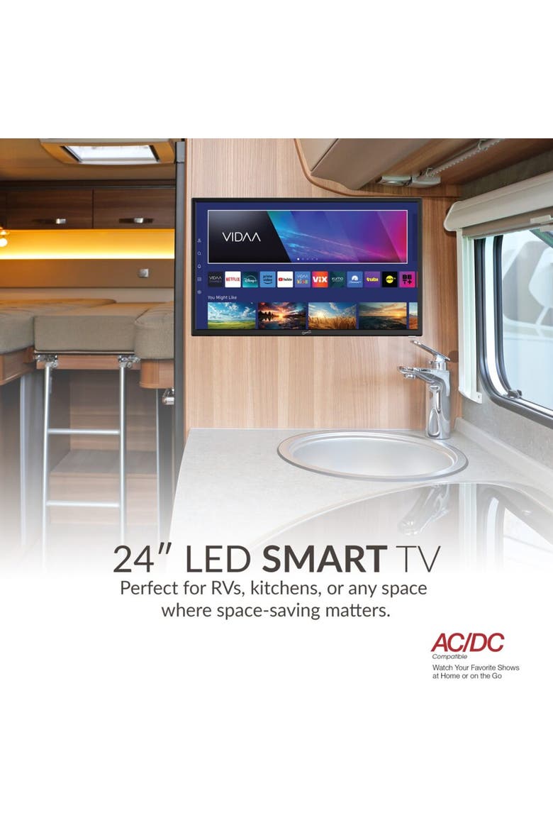 24 Inch Widescreen LED HDMI Smart TV, Alternate, color, Black
