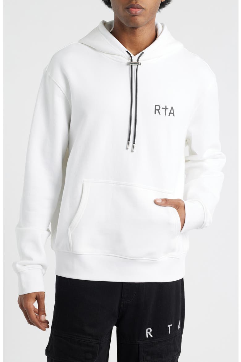 Dion Cross Logo Graphic Hoodie, Main, color, WHITE BLACK CROSS