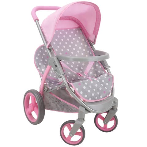 Twin Tandem Doll Stroller, Fits 2 Dolls 18"