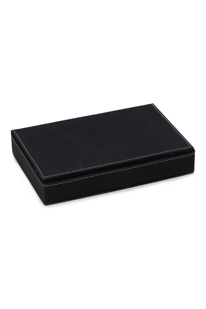 Sleek Black Leather Game Case, Main, color, BLACK