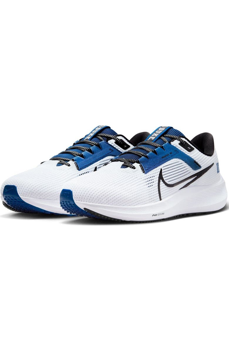 Nike Unisex Nike White Duke Blue Devils Zoom Pegasus 40 Running Shoe, Main, color,