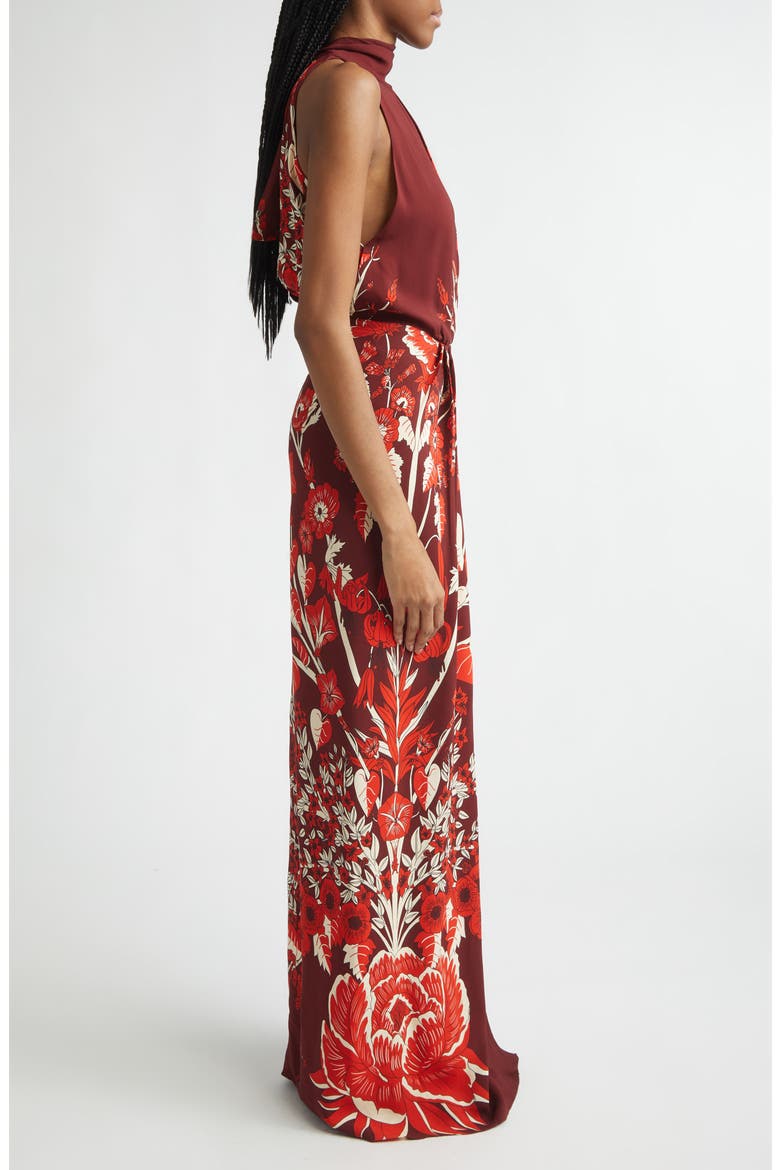 Sacred Currents Floral Print Maxi Dress, Alternate, color, WINE / RED