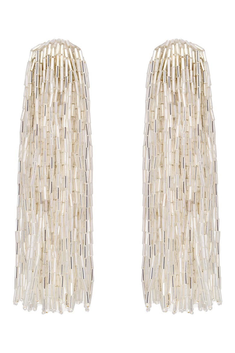 Cascade Tassel Drop Earrings, Main, color, SILVER