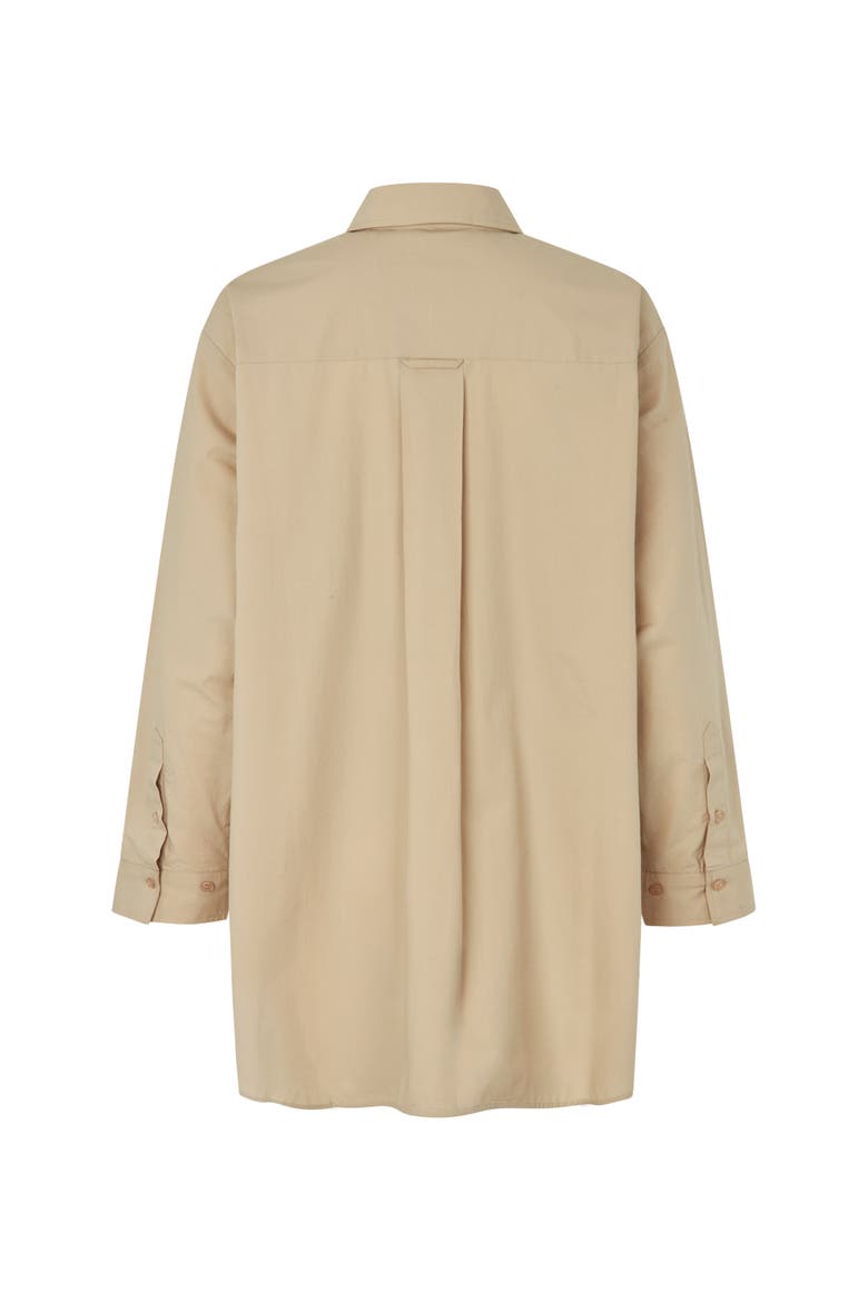 Maidette Oversized Button-Front Shirt, Alternate, color, White Pepper