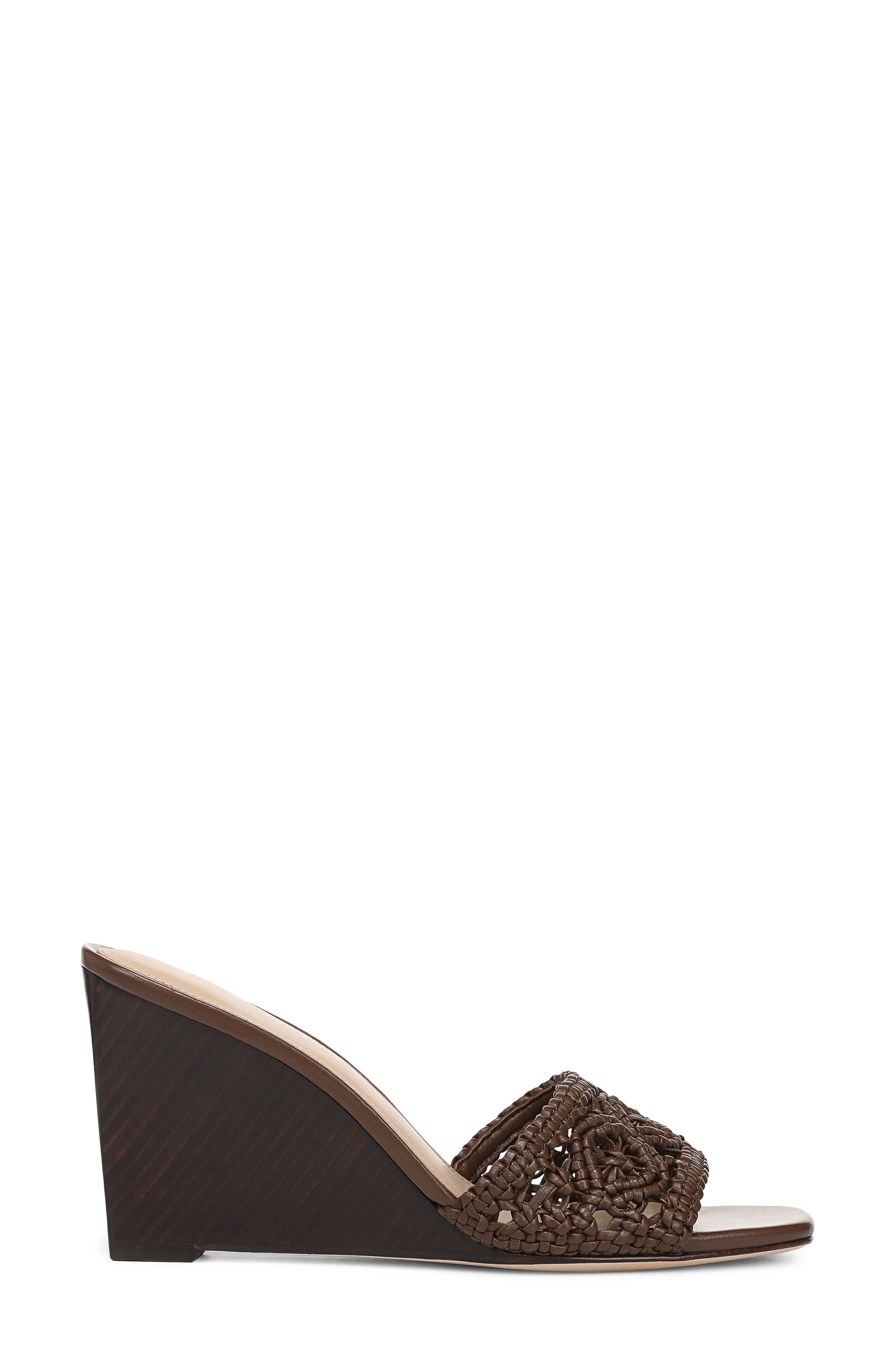 Veronica Beard Ellen Macramé Wedge Slide Sandal, Alternate, color, Walnut