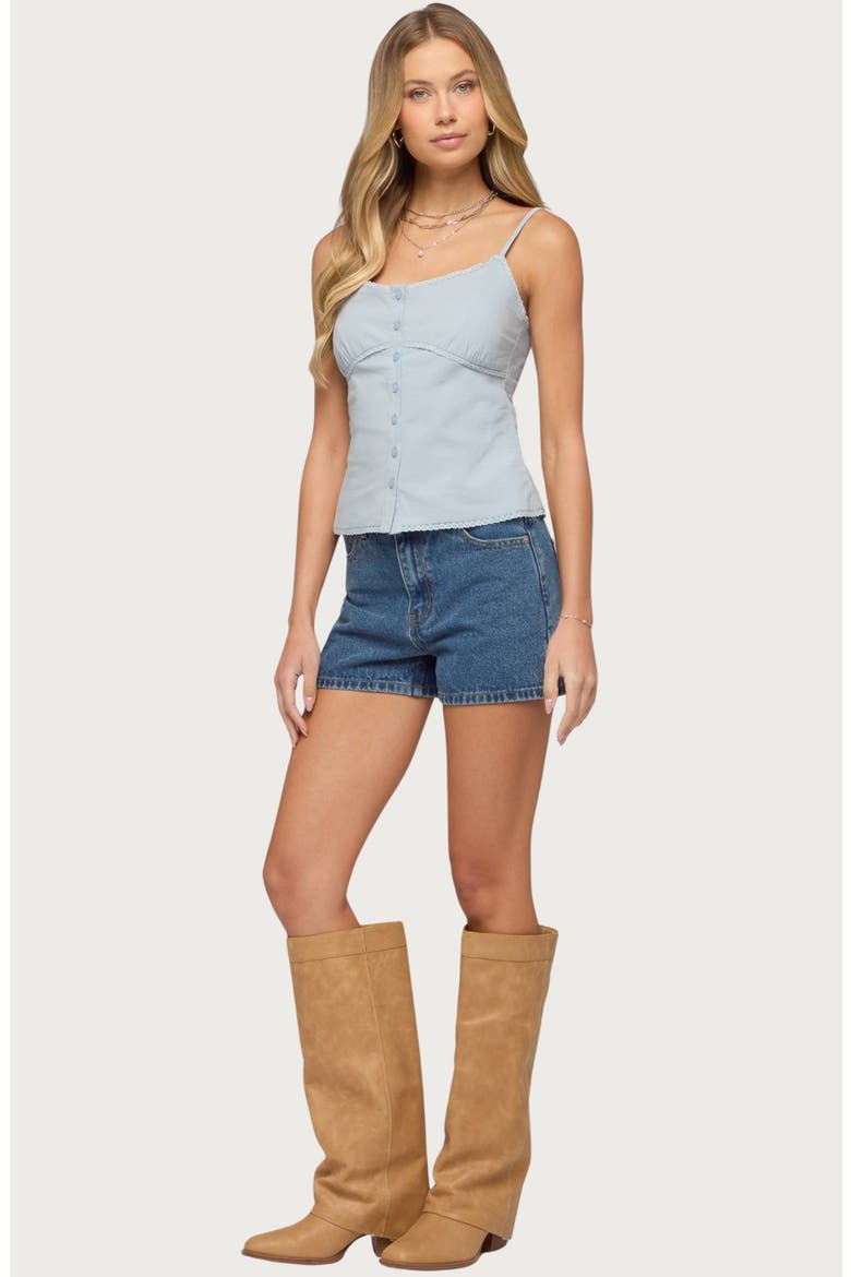 Milena Denim Shorts, Alternate, color, BLUE-WASHED