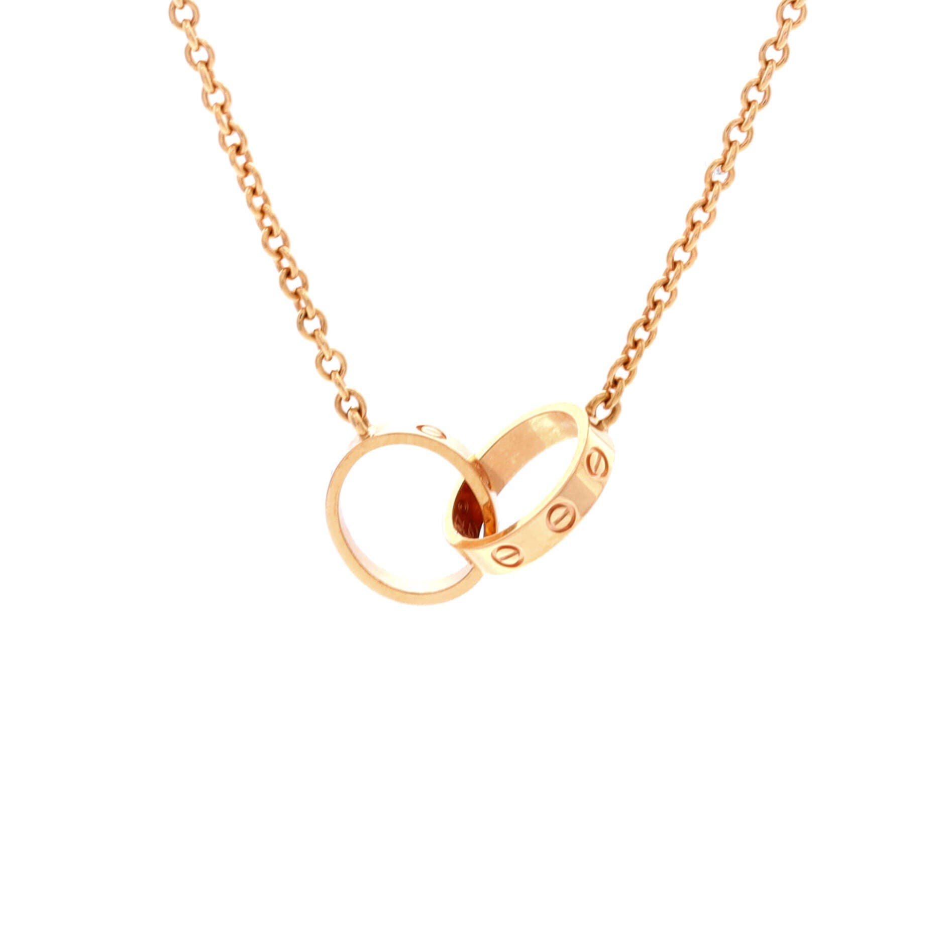 Love Interlocking Necklace 18K Rose Gold, Main, color, Metallic Gold