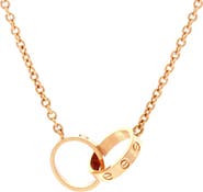 Pre-Owned Cartier Love Interlocking Necklace 18K Rose Gold