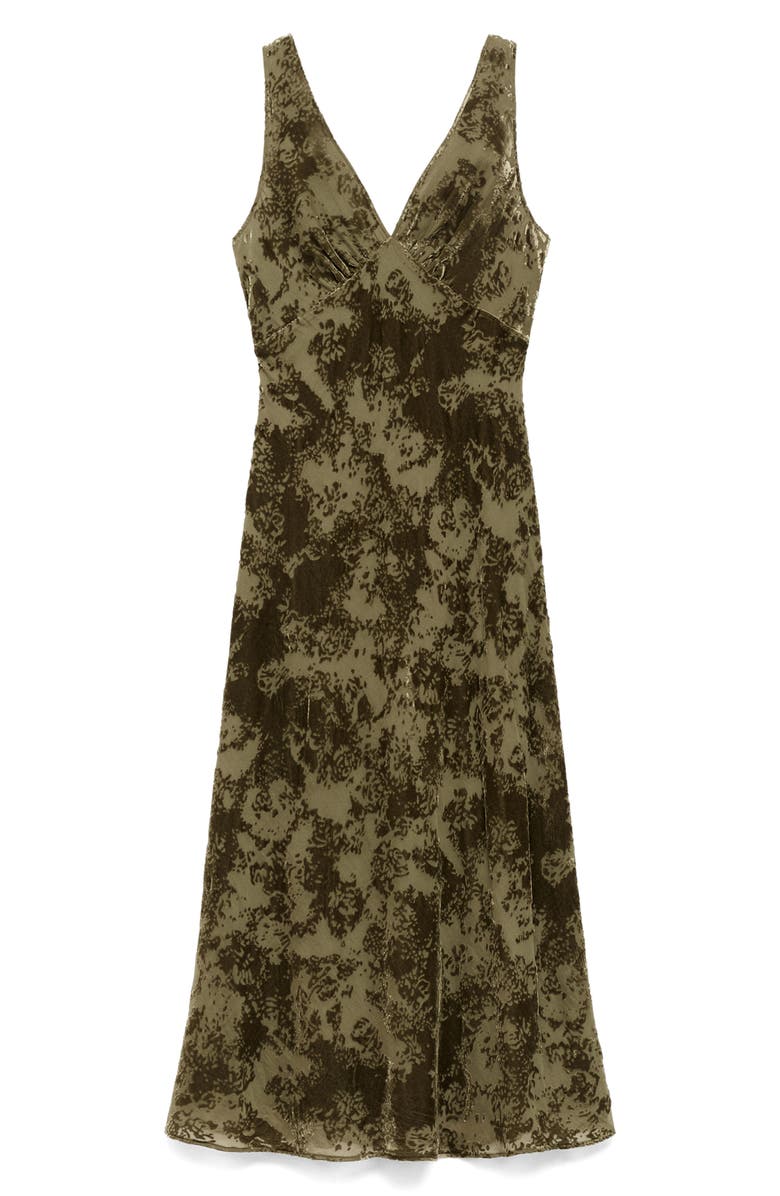 MANGO Floral Burnout Sleeveless Maxi Dress, Main, color, Pastel Green