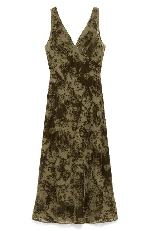 Floral Burnout Sleeveless Maxi Dress