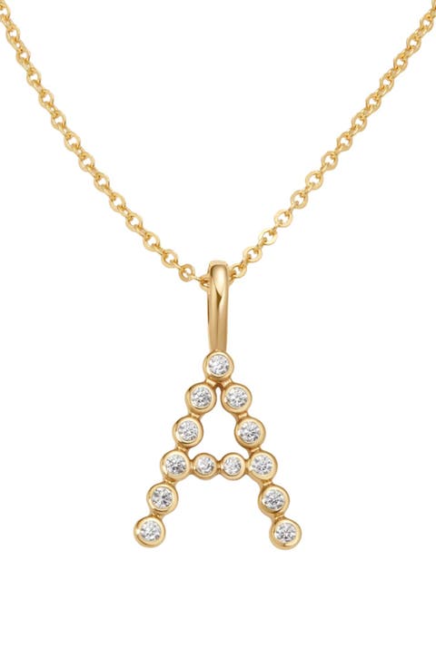 CZ Poppy Initial Necklace