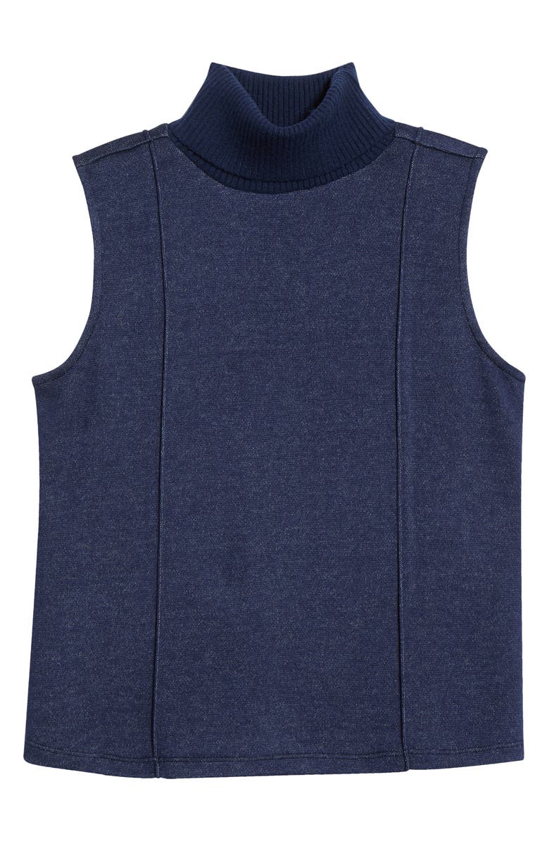 Vince Camuto Exposed Seam Detail Sleeveless Knit Turtleneck Top, Alternate, color, Dusk