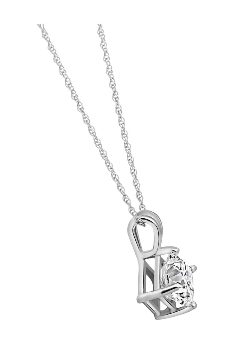 Bliss Diamond 1Ct Princess Cut Diamond Solitaire Pendant 14k Gold Necklace Lab Grown, Alternate, color, 14K White Gold