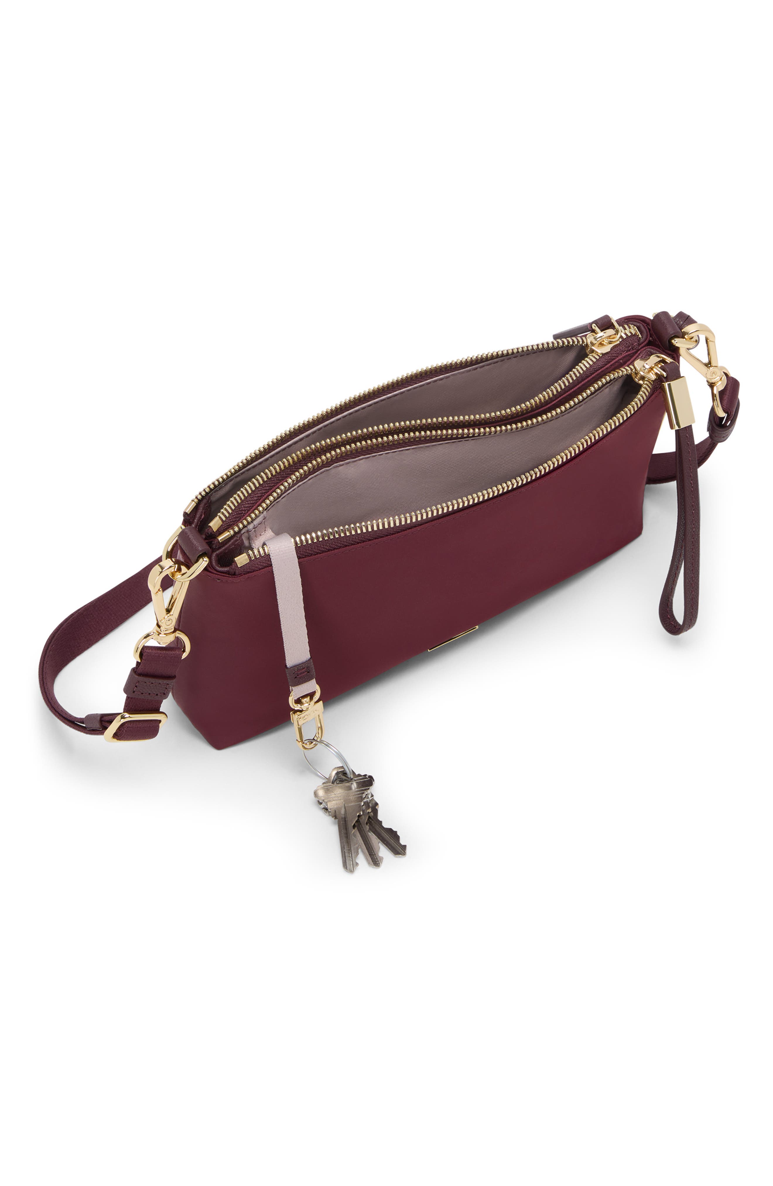 TUMI Voyageur Adela Nylon Crossbody Bag, Alternate, color, Wine