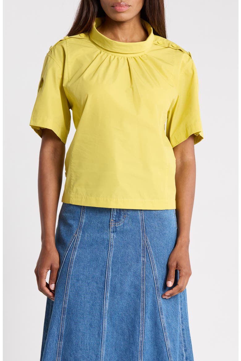 Short Sleeve Cowl Neck Top, Main, color, CHARTREUSE