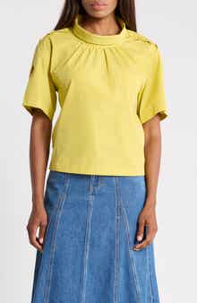 Short Sleeve Cowl Neck Top