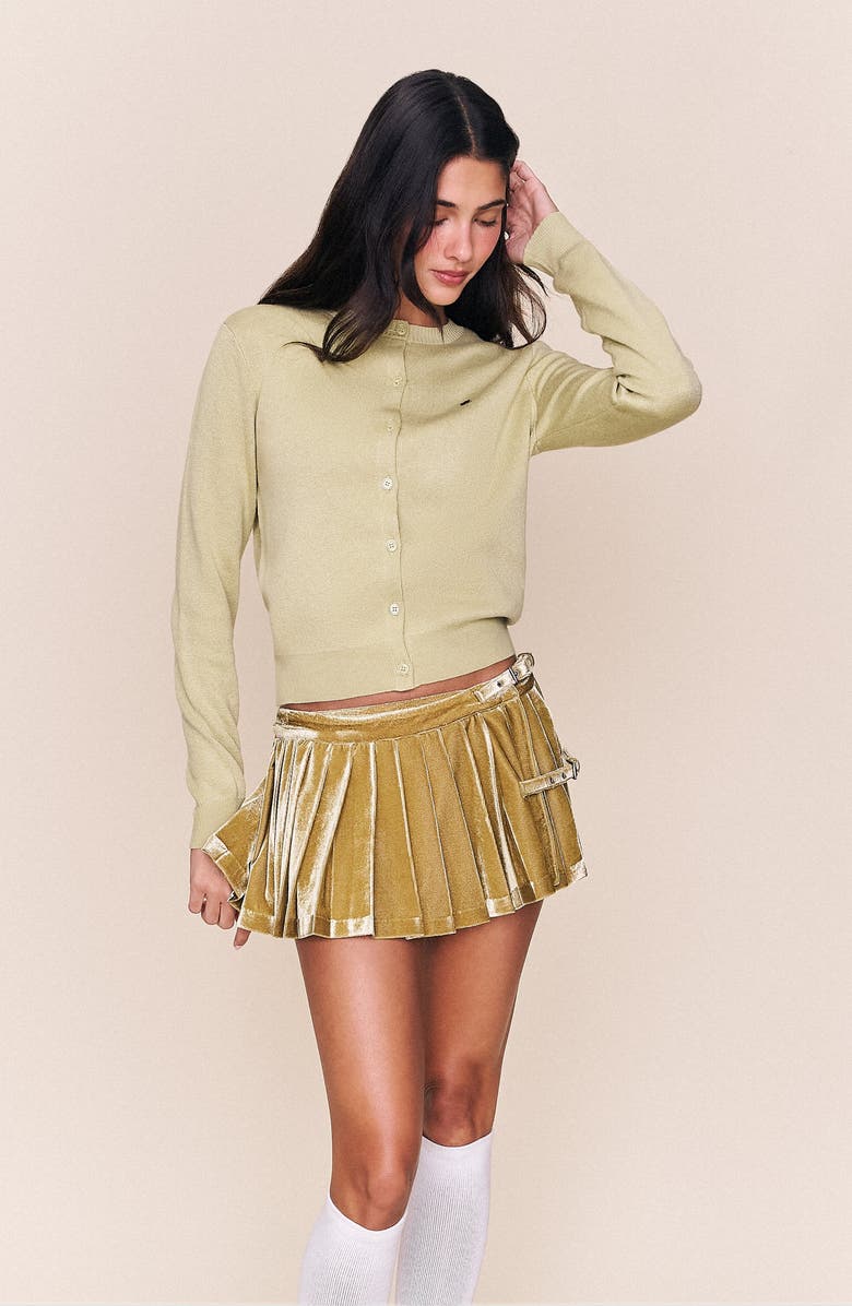 Guizio June Relaxed Wool Cardigan, Alternate, color, Vintage Lime