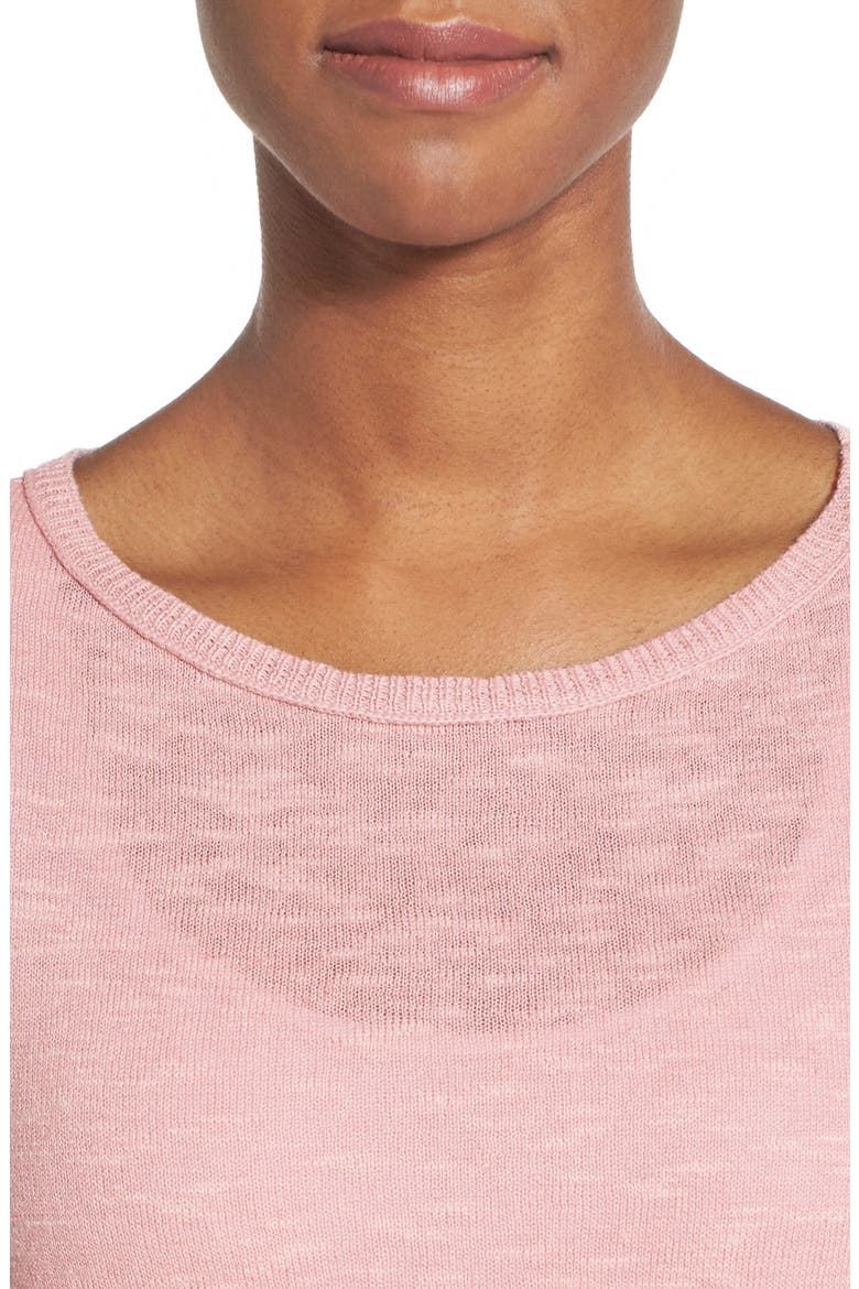 Organic Linen & Cotton Bateau Neck Sweater, Alternate, color, PRIMROSE
