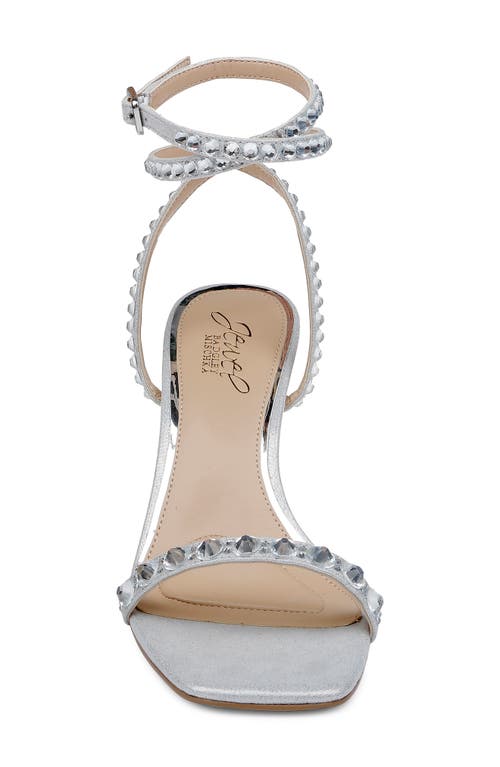 Jewel Badgley Mischka Hosana Ankle Strap Sandal In Silver