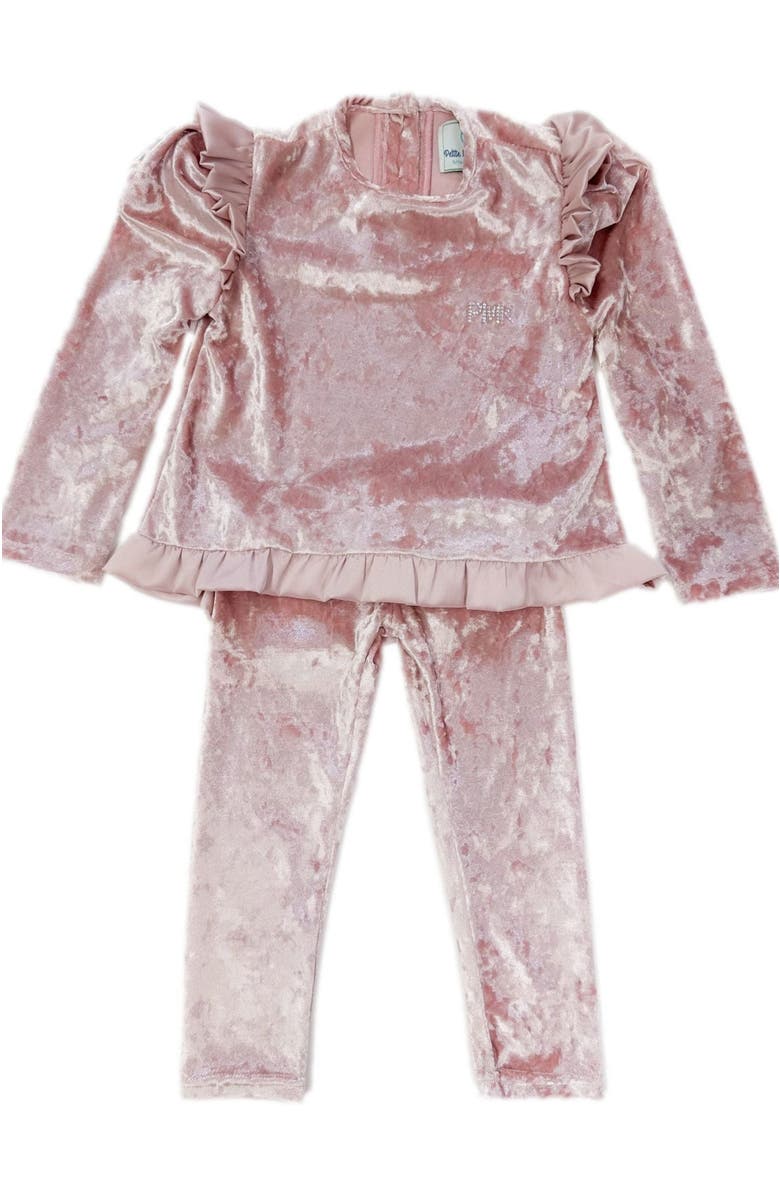 Petite Maison Kids Pink Velour Lounge Set, Main, color, Pink
