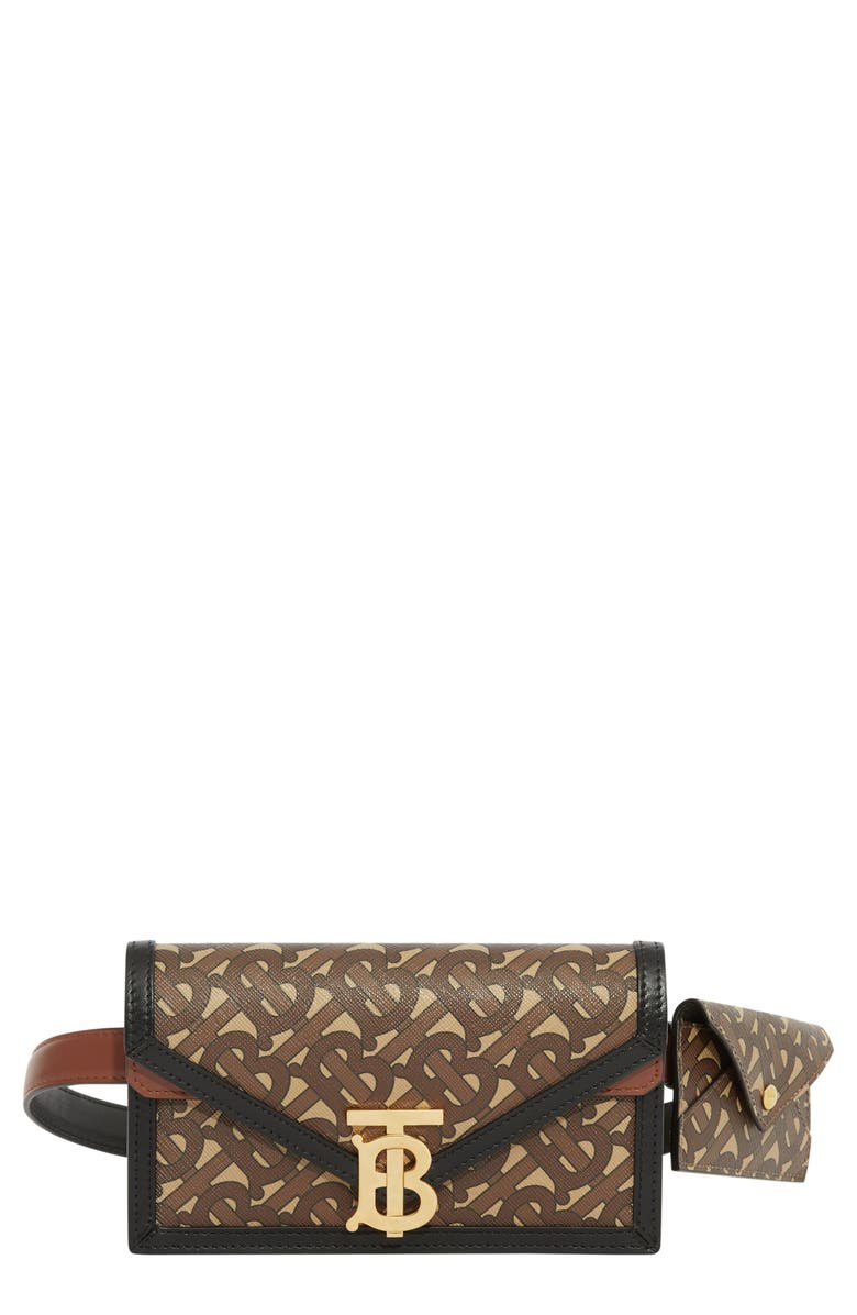 Burberry TB Monogram Wallet & Card Case Canvas Belt Bag, Main, color,