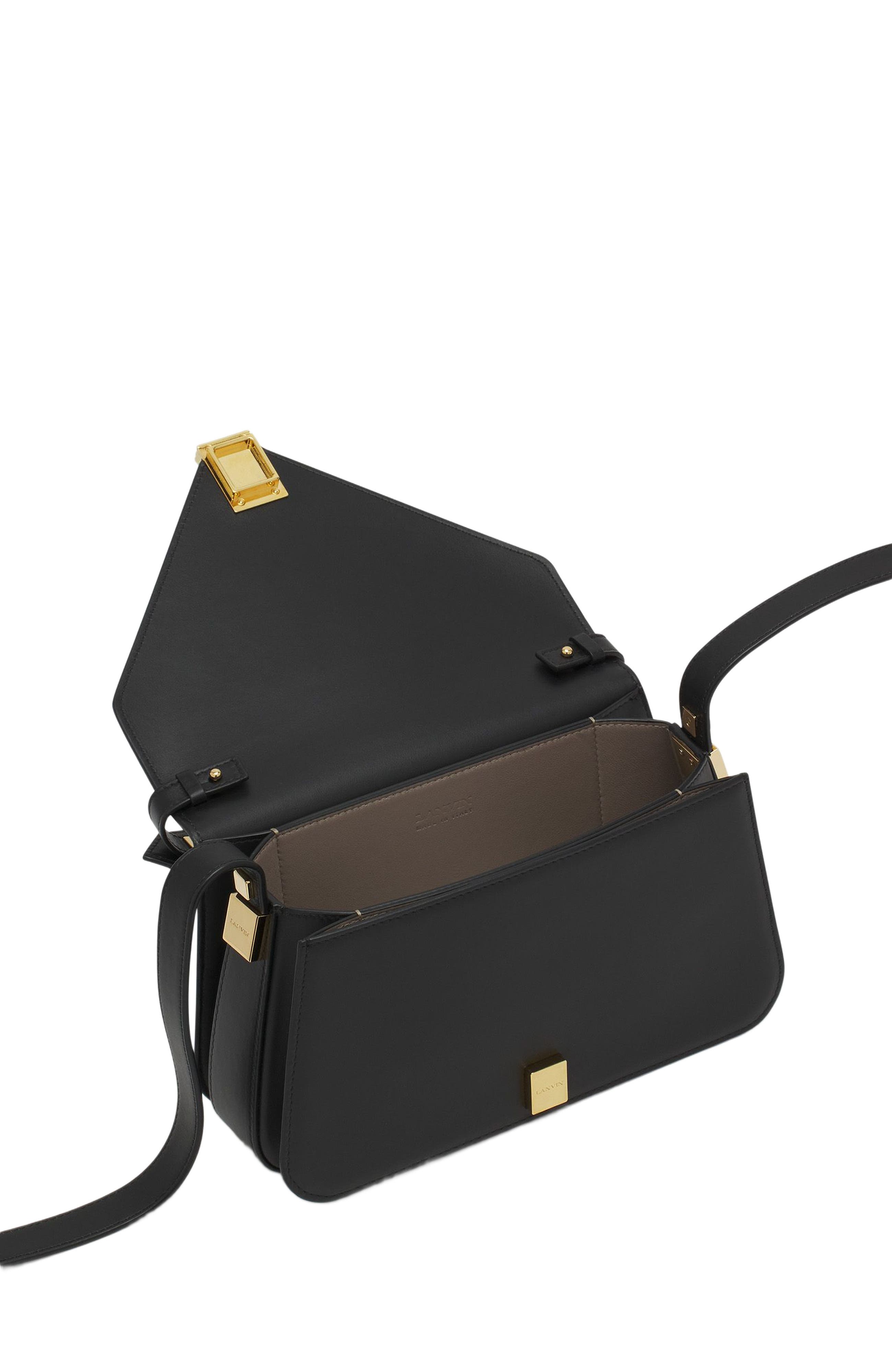 Lanvin Concerto Arpège Leather Bag, Alternate, color, Black