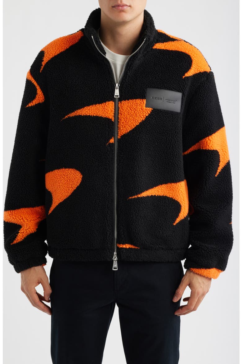 x McLaren Fleece Jacket, Alternate, color, BLACK/ PAPAYA OR