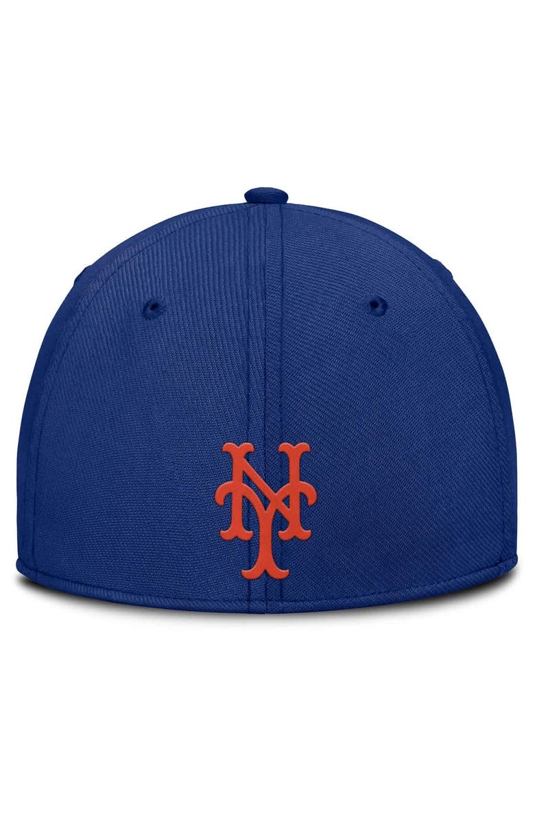 Nike Men's Nike Gray/Royal New York Mets Rise Swoosh Performance Flex Hat, Alternate, color, 