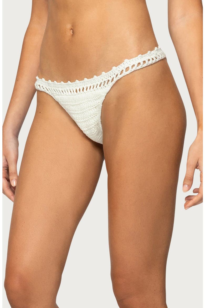 Enzo Crochet Bikini Bottoms, Alternate, color, WHITE