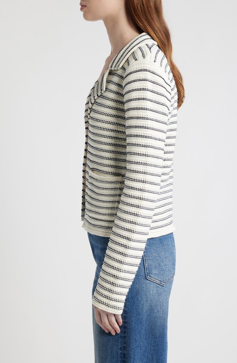 FRAME The Crochet Cotton Blazer, Alternate, color, Cream Multi